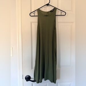 Sleeveless Olive Green Dress
